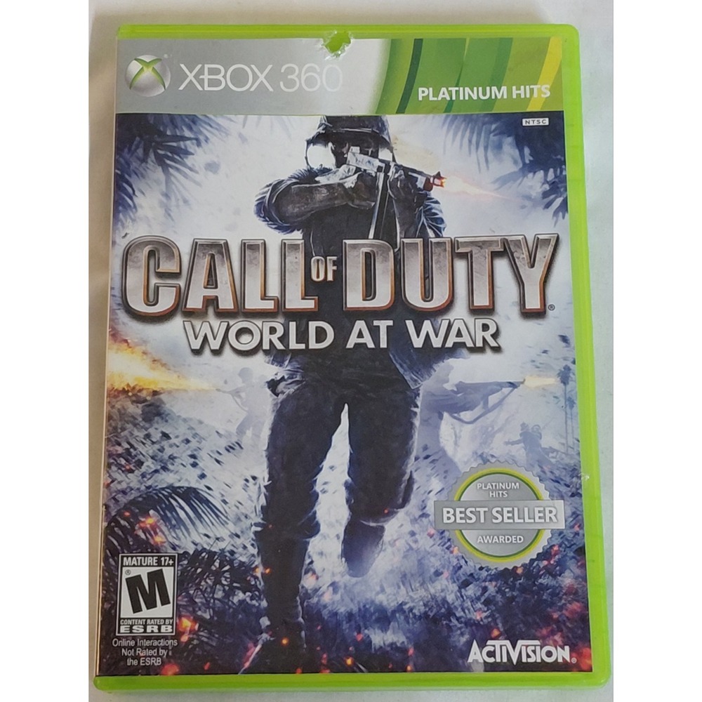 Call of Duty World at War Xbox 360 Platinum Hits Complete w/ Manual CIB